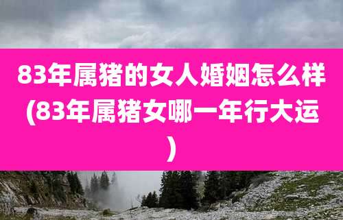 83年属猪的女人婚姻怎么样(83年属猪女哪一年行大运)