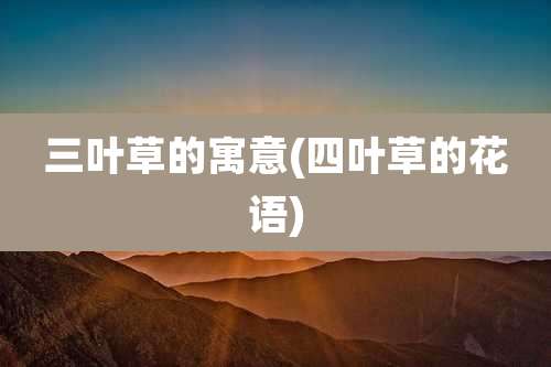 三叶草的寓意(四叶草的花语)