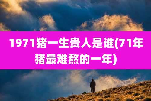 1971猪一生贵人是谁(71年猪最难熬的一年)