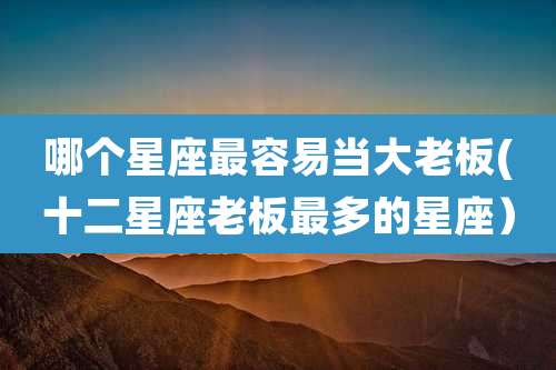 哪个星座最容易当大老板(十二星座老板最多的星座）