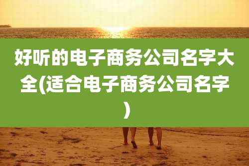 好听的电子商务公司名字大全(适合电子商务公司名字）