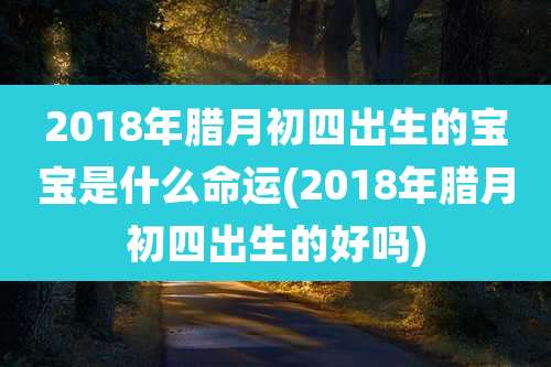 2018年腊月初四出生的宝宝是什么命运(2018年腊月初四出生的好吗)