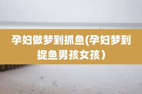 孕妇做梦到抓鱼(孕妇梦到捉鱼男孩女孩）