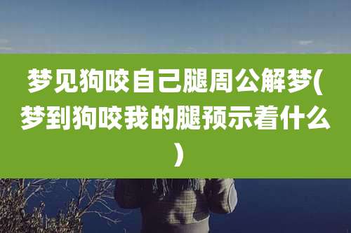 梦见狗咬自己腿周公解梦(梦到狗咬我的腿预示着什么)
