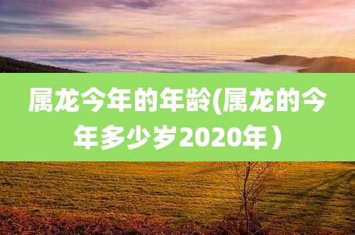 属龙今年的年龄(属龙的今年多少岁2020年）