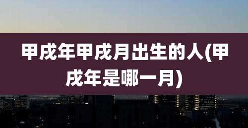 甲戌年甲戌月出生的人(甲戌年是哪一月)