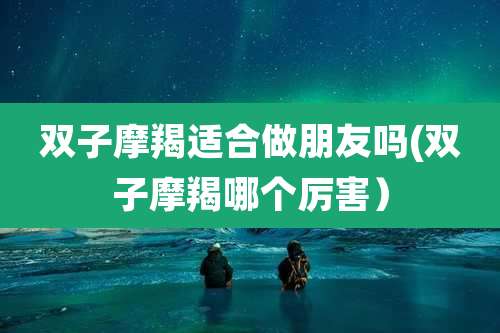 双子摩羯适合做朋友吗(双子摩羯哪个厉害)