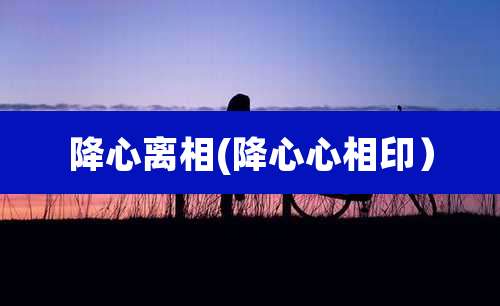 降心离相(降心心相印）