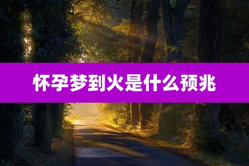 怀孕梦到火是什么预兆