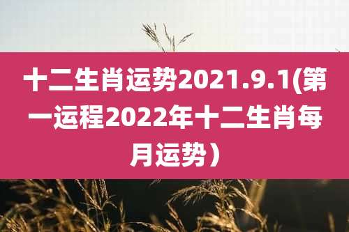 十二生肖运势2021.9.1(第一运程2022年十二生肖每月运势)