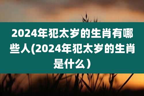 2024年犯太岁的生肖有哪些人(2024年犯太岁的生肖是什么）