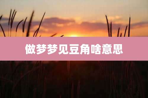 做梦梦见豆角啥意思