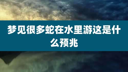 梦见很多蛇在水里游这是什么预兆
