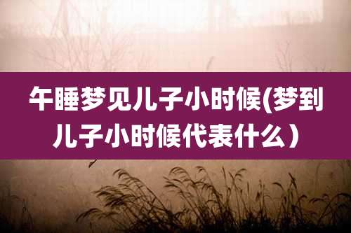 午睡梦见儿子小时候(梦到儿子小时候代表什么）