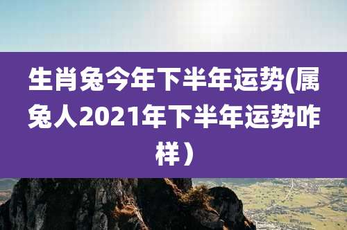 生肖兔今年下半年运势(属兔人2021年下半年运势咋样）
