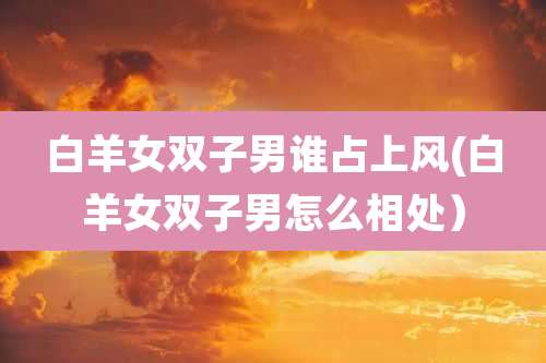白羊女双子男谁占上风(白羊女双子男怎么相处)