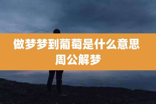 做梦梦到葡萄是什么意思 周公解梦