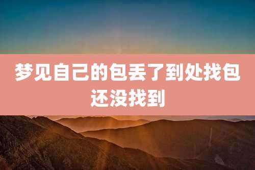 梦见自己的包丢了到处找包还没找到