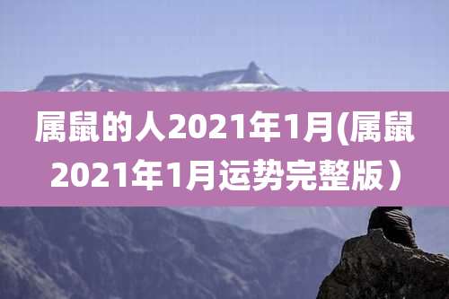 属鼠的人2021年1月(属鼠2021年1月运势完整版）