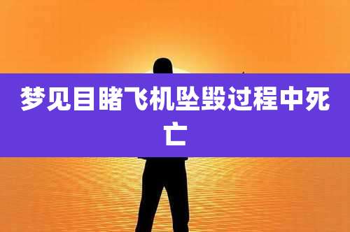 梦见目睹飞机坠毁过程中死亡