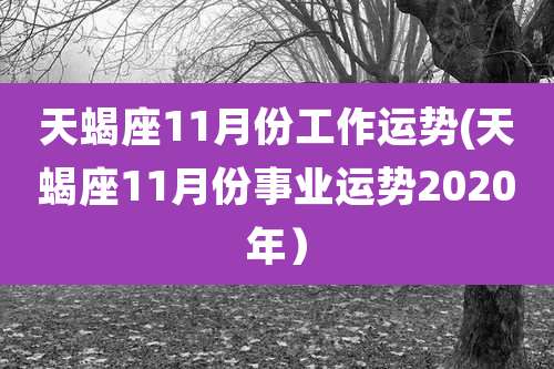 天蝎座11月份工作运势(天蝎座11月份事业运势2020年)