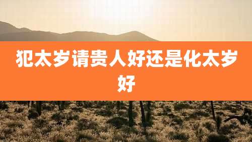 犯太岁请贵人好还是化太岁好