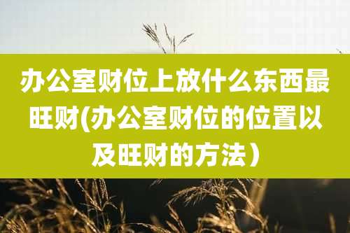 办公室财位上放什么东西最旺财(办公室财位的位置以及旺财的方法）