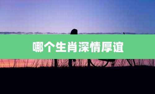 哪个生肖深情厚谊