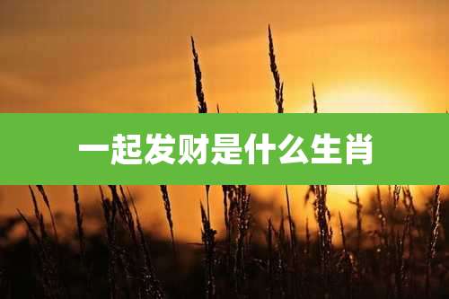 一起发财是什么生肖