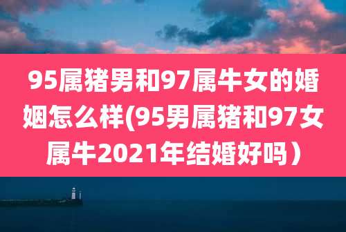 95属猪男和97属牛女的婚姻怎么样(95男属猪和97女属牛2021年结婚好吗)