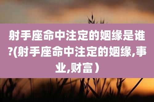 射手座命中注定的姻缘是谁?(射手座命中注定的姻缘,事业,财富)
