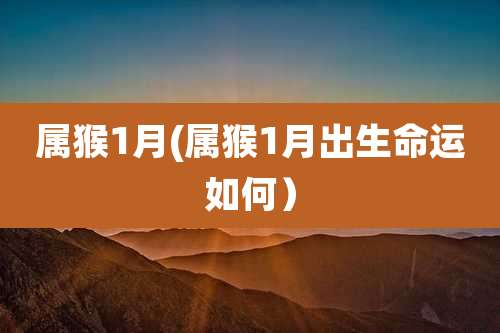 属猴1月(属猴1月出生命运如何）