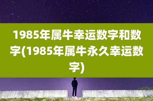 1985年属牛幸运数字和数字(1985年属牛永久幸运数字)