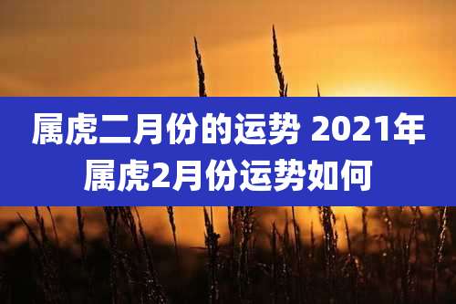 属虎二月份的运势 2021年属虎2月份运势如何