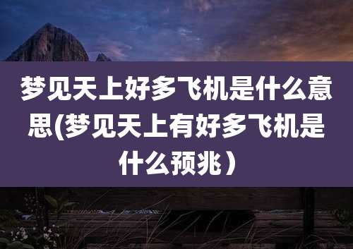 梦见天上好多飞机是什么意思(梦见天上有好多飞机是什么预兆)