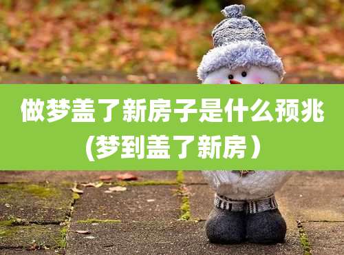 做梦盖了新房子是什么预兆(梦到盖了新房）