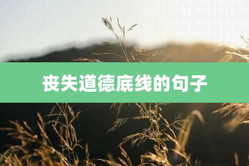 丧失道德底线的句子