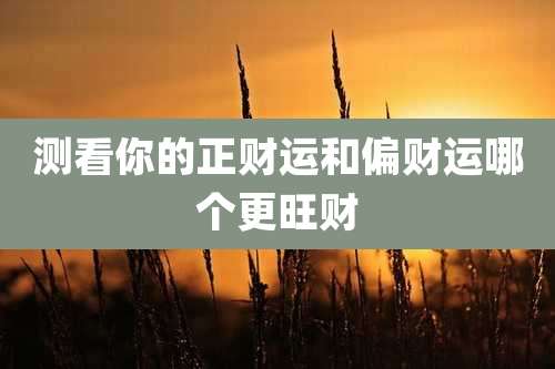 测看你的正财运和偏财运哪个更旺财