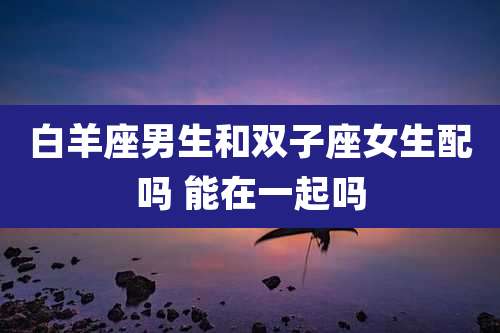 白羊座男生和双子座女生配吗 能在一起吗