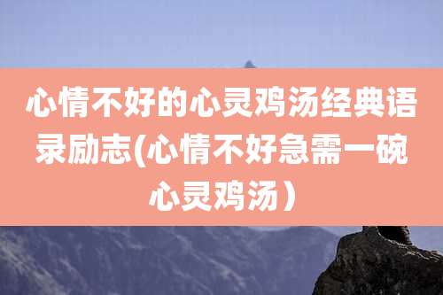 心情不好的心灵鸡汤经典语录励志(心情不好急需一碗心灵鸡汤）