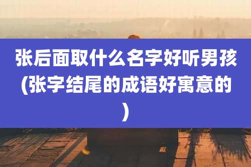张后面取什么名字好听男孩(张字结尾的成语好寓意的)
