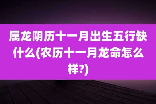 属龙阴历十一月出生五行缺什么(农历十一月龙命怎么样?)