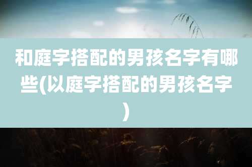 和庭字搭配的男孩名字有哪些(以庭字搭配的男孩名字)