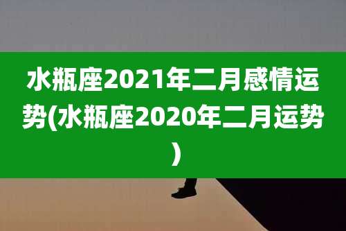 水瓶座2021年二月感情运势(水瓶座2020年二月运势）