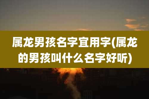 属龙男孩名字宜用字(属龙的男孩叫什么名字好听)
