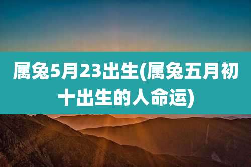 属兔5月23出生(属兔五月初十出生的人命运)