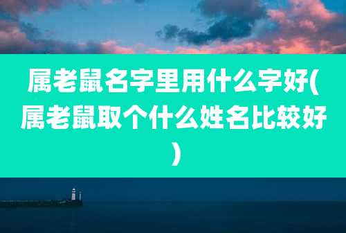 属老鼠名字里用什么字好(属老鼠取个什么姓名比较好)