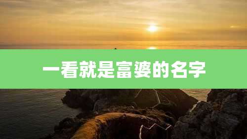 一看就是富婆的名字