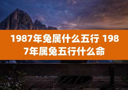 1987年兔属什么五行 1987年属兔五行什么命