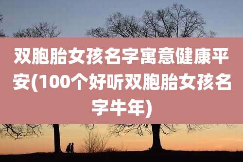 双胞胎女孩名字寓意健康平安(100个好听双胞胎女孩名字牛年)